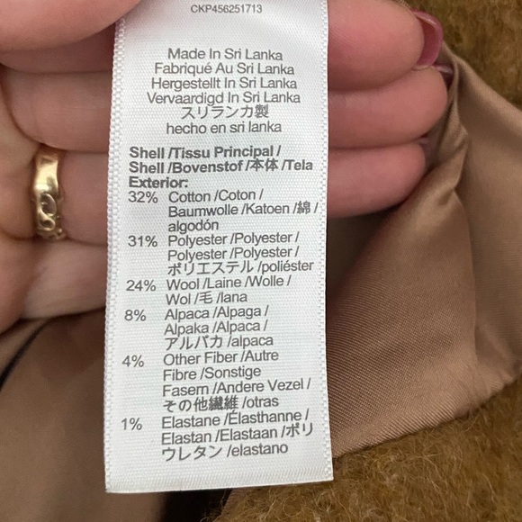 MADEWELL Larsen Blazer Camel Tan Boucle Wool Alpaca Blend Longline Coat Small - Picture 14 of 15